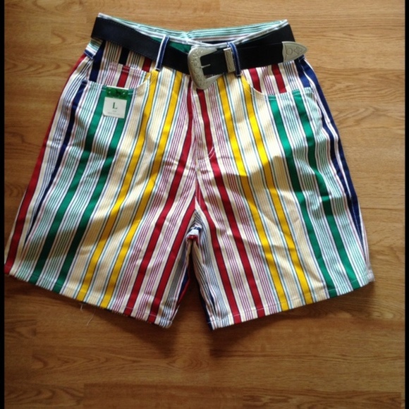 colorful high waisted shorts